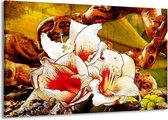 Peinture sur toile Fleur | Blanc, rouge, jaune | 140x90cm 1 Liège