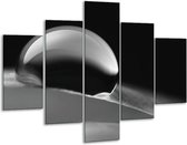 Glasschilderij -  Macro - Zwart, Grijs - 100x70cm 5Luik - Geen Acrylglas Schilderij - GroepArt 6000+ Glasschilderijen Collectie - Wanddecoratie- Foto Op Glas