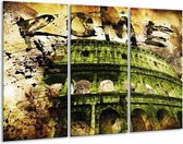 Glasschilderij Rome - Groen, Bruin - 120x80cm 3Luik - Foto Op Glas - Geen Acrylglas Schilderij - GroepArt 6000+ Glas Art Collectie - Maatwerk Mogelijk