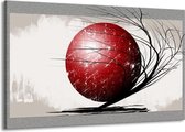 Art de peinture sur toile | Rouge, noir, gris | 140x90cm 1 Liège