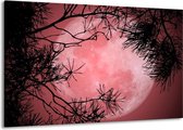 Peinture sur toile Lune | Noir, violet, rouge | 140x90cm 1 Liège