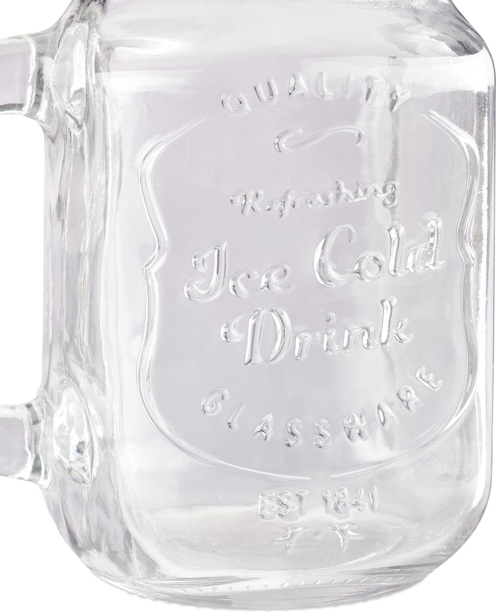 4 drinkglazen met rietje en accessoires