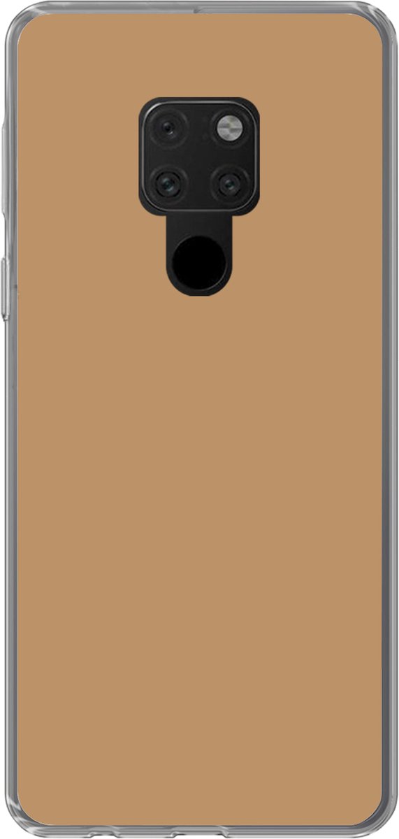 Telefoonhoesje Geschikt voor Huawei P40 Lite hoesje - Bruin - Effen print - Siliconen Telefoonhoesje Telefoonhoesje