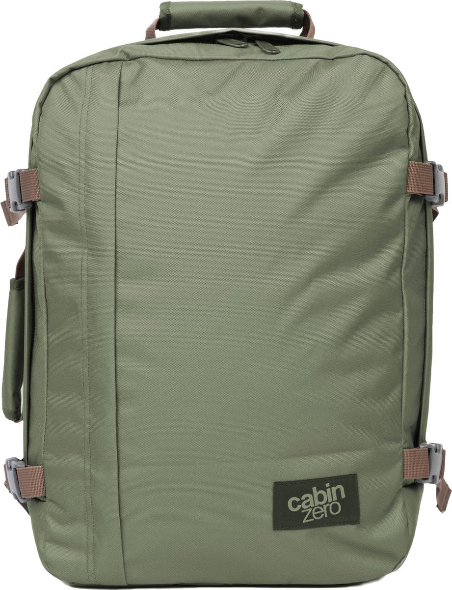 Op zoek naar een handige lichtgewicht reistas? Deze stoere en praktische CabinZero in de kleur groen tas uit de Classic 36 collectie is oorspronkelijk ontworpen als de ideale handbagage voor in het vliegtuig, voor in de trein of gewoon voor jouw dagelijkse trips. Door de verstelbare banden aan de zijkant is deze reistas voor alle vliegtuigmaatschappijen aan te passen aan de handbagage afmetingen. <br /> <br />Het ruime hoofdvak is groot genoeg voor jouw spullen en sluit door middel van een rits. Middels een ruim insteekvak, een mesh insteekvak en een ritsvak kan je jouw bagage overzichtelijk en gescheiden van elkaar opbergen. Het ritsvak aan de voorkant is ideaal om tijdschriften of belangrijke reisdocumenten in op te bergen. De tas is comfortabel te dragen over de schouder door de gewatteerde en verstelbare schouderriemen, maar je kan de tas ook aan de hand dragen. Bovendien is deze tas gemaakt van waterproof polyester en is hierdoor beter beschermd tegen water en regen. Verder heeft hij een handige lost en found functie waardoor je onbezorgd op reis kan! <br /> <br />HANDIG OM TE WETEN <br />- Ritssluiting <br />- Okoban trackingsysteem <br />- Gewatteerde en verstelbare schouderriemen <br />- 3 ritsvakken <br />- 1 steekvak <br />Wij zijn officieel dealer van CabinZero. U kunt voor de volledige garantie bij ons terecht, ook in onze 28 winkels. <br /> - 0