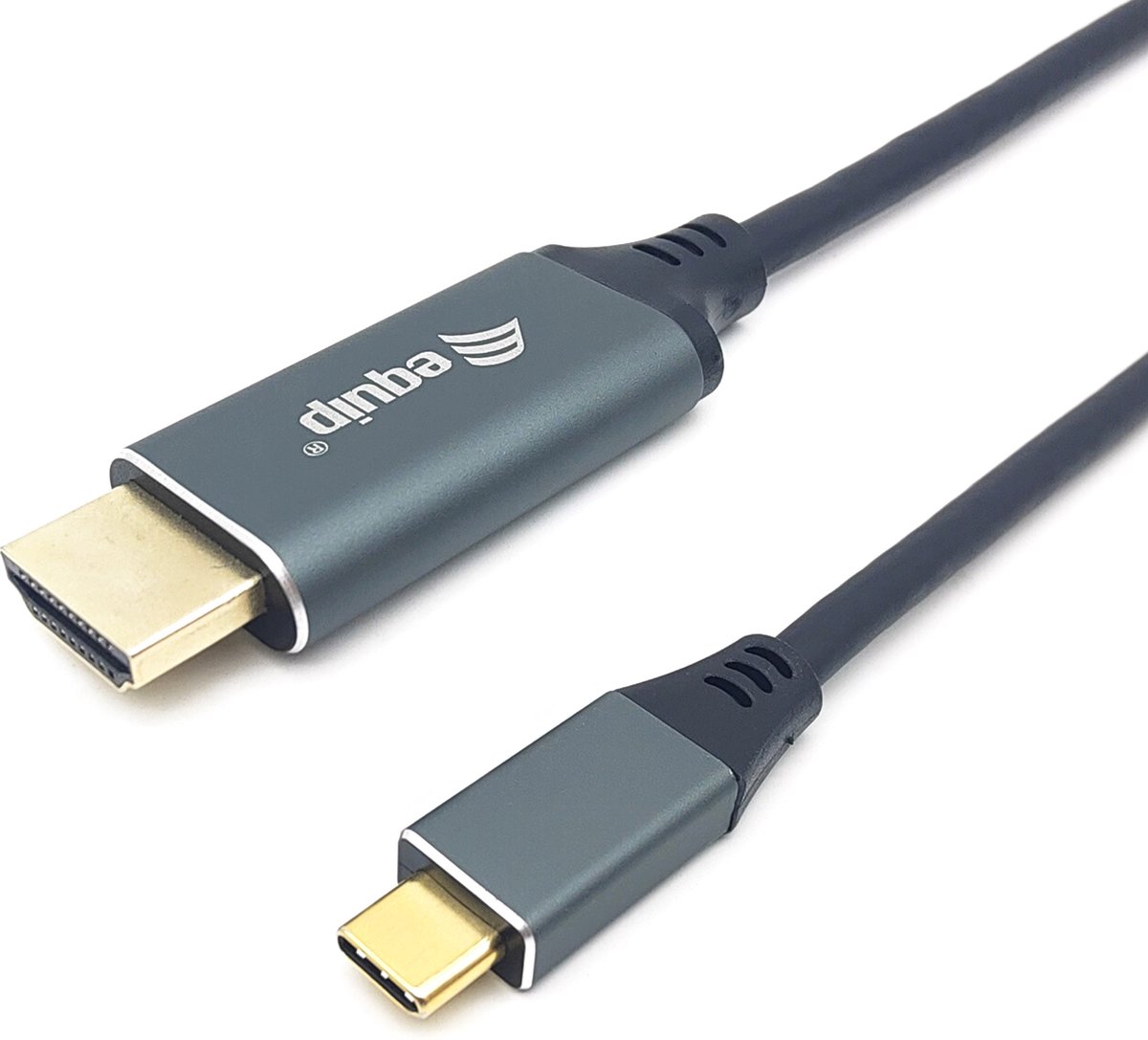 Equip 133416 video kabel adapter 2 m USB Type-C HDMI Type A (Standaard) Grijs, Zwart
