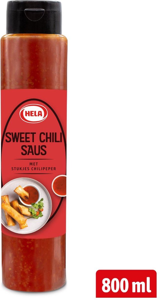 Hela Sweet chilisaus met stukjes chilipeper - Fles 800 ml