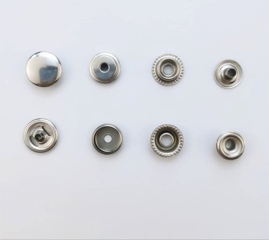 VMUTGA 300 stuks metalen drukknoppen, 15 mm, canvas snap-button drukknop, roestvrij staal, lederen drukknopen, met 3 instelgereedschappen, voor naaien, leer, jassen, jeans, portemonnee, handtas
