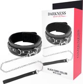 DARKNESS BONDAGE | Darkness Black Furry Collar With Leash | BDSM | Bondage | Fetish | Extreme BDSM