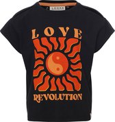 Looxs Revolution T-shirt Tops & T-shirts Meisjes - Shirt - Zwart - Maat 116