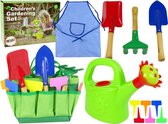 Set d'outils de jardin 12 pièces pour enfant comprenant sac, pelle et arrosoir - Set complet - A partir de 3 ans