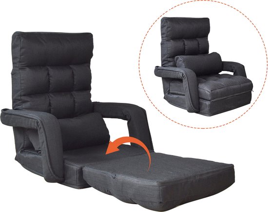 Japanse pootloze vloerstoel, tatami kamerspelstoel, houten meditatiestoel erker loungestoel luie bank voor lezen tv kijken 46 * 36 * 42cm B