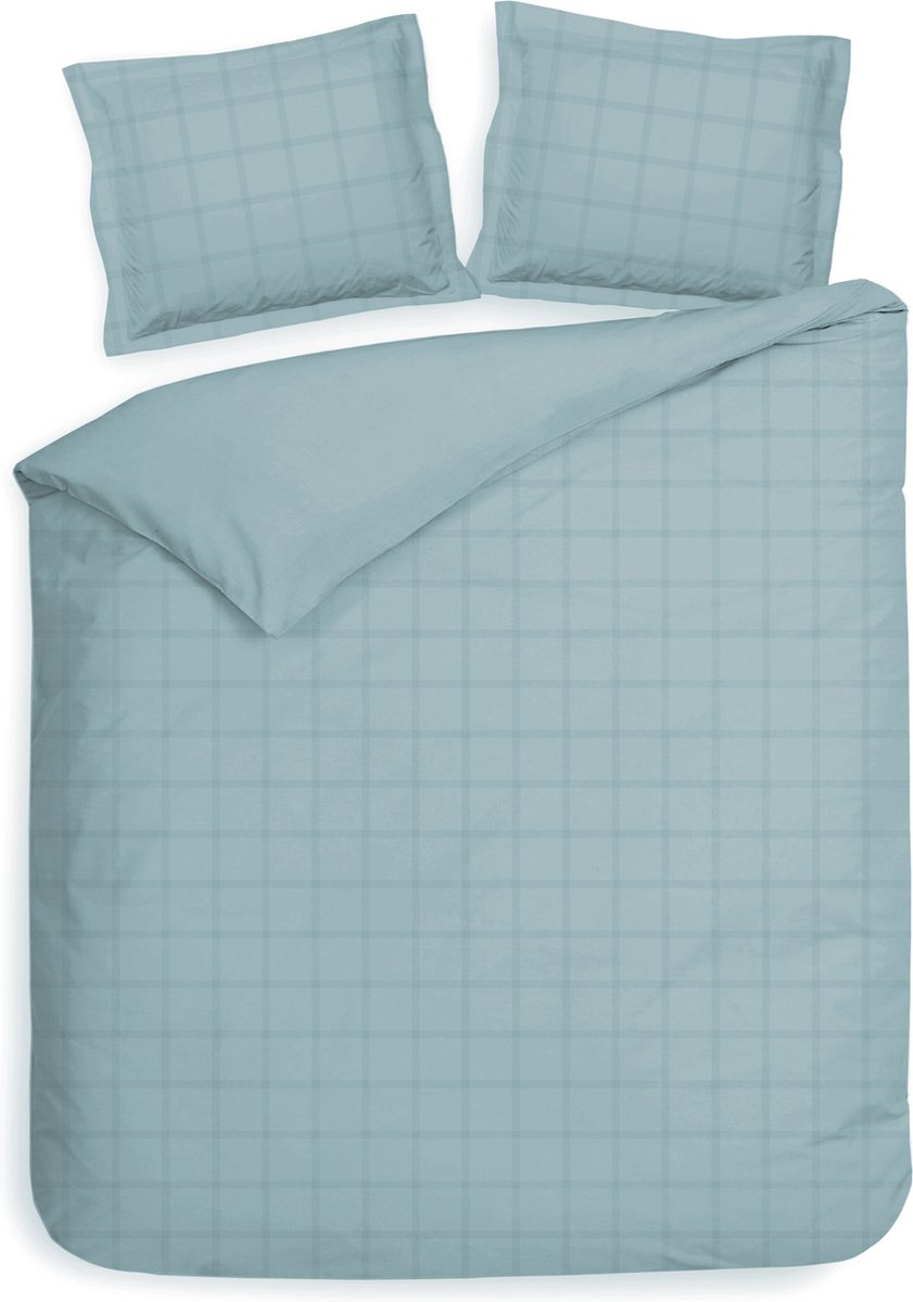 Heckettlane Sphere-Blue Dekbedovertrek Diamante 240x200-220 cm + 2 slopen 60x70 cm, gemaakt van 100% Katoen-Satijn Blauw