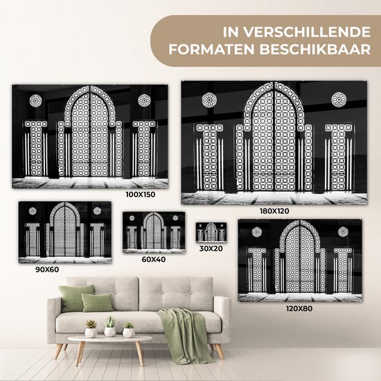 MuchoWow® Peinture sur verre 120x80 cm - Peinture sur verre acrylique - Architecture - Zwart - Wit - Motif - Photo sur verre - Peintures