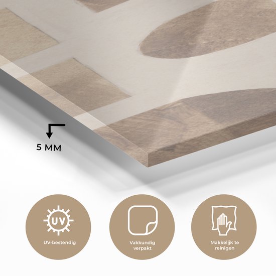 MuchoWow® Peinture sur verre 60x120 cm - Peinture sur verre acrylique - Abstrait - Puzzle - Formes - Couleurs - Photo sur verre - Peintures