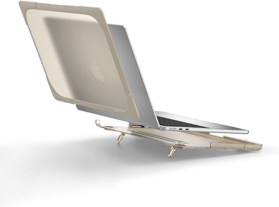 Lunso - MacBook Air 13 pouces M2 (2022) - Housse de protection Armor avec pattes - Beige