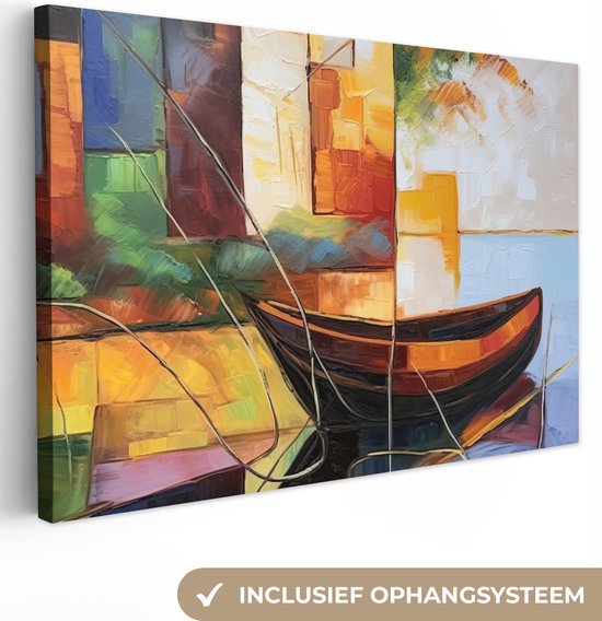 MuchoWow® Glasschilderij 90x60 cm - Schilderij acrylglas - Strakblauwe lucht boven de