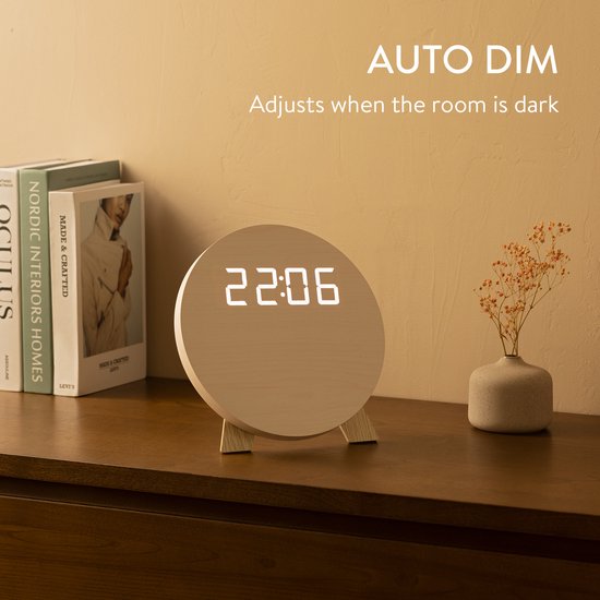 3D digitale LED-wandklok, stille led-ring, ronde tafelklok, 12