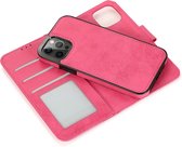 Mobiq - Magnetische 2-in-1 Wallet Case iPhone 13 Pro Max - roze