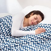 verzwaringsdeken /fleece deken voor bed en bank - lichtgewicht dekbed - 4 seasons, blue, soft warm sleeping blanket \ Weighted blanket premium_135 x 200 cm - 6.8 kg