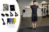 Rebblo - Home Workout Set – 10-delig – Weerstandsbanden – Enkelbanden – Handvaten – Deuranker – Fitness Set Incl. Opbergtas - 2/3/4/5/6 kg