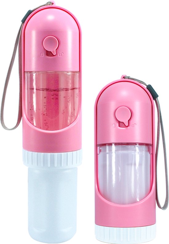 Drinkfles voor onderweg 950 ml - 4-in-1 hondendrinkfles met waterbak en