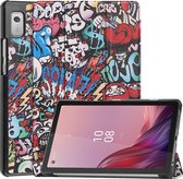 Case2go - Tablet Hoes geschikt voor Lenovo Tab M9 - Tri-Fold Book Case - Graffiti