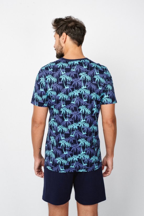 Litherday Pyjama heren korte pyjama tweedelige korte mouwen nachtkleding van 100% katoen pyjama set zomer sleepwear, zwart, S, zwart rood, XXL