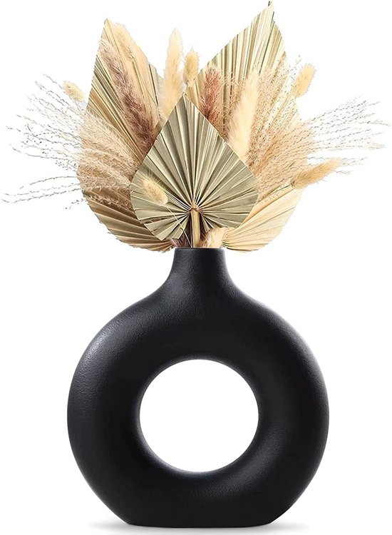 Marmeren vaas decoratieve bloemen vazen pampasgras