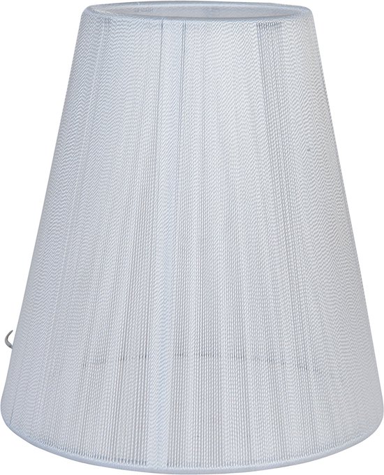 HAES DECO - Abat-jour - Natural Cosy - coton blanc rond - format Ø 14x15 cm, pour culot E14 - Lampe à poser, Suspension