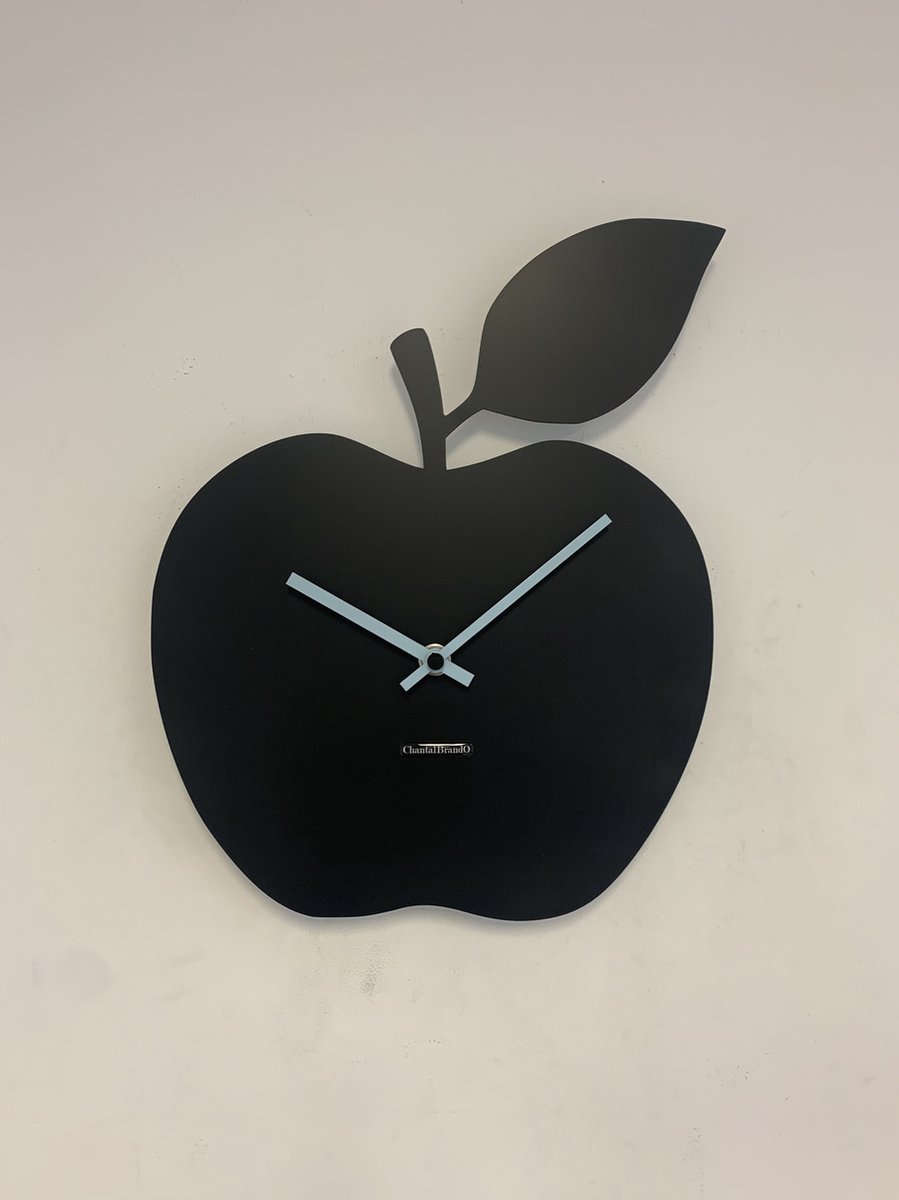 Wandklok ChantalBrandO BLACK APPEL -- MODERN DESIGN --