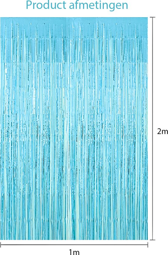 Een lichtblauw folie achtergrondgordijn met afmetingen 1m breed en 2m hoog.