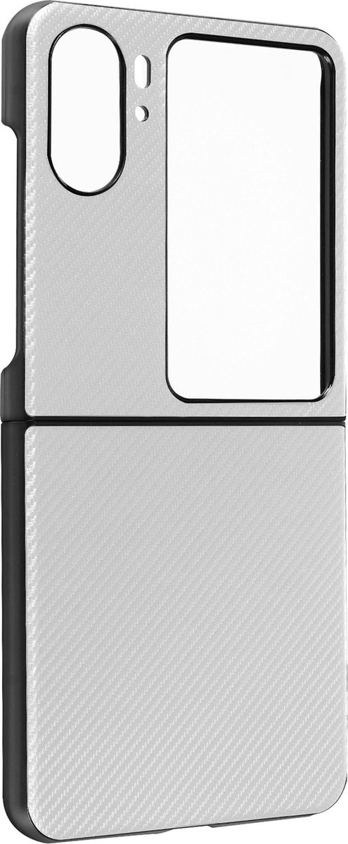 Geschikt voor Oppo Find N2 Flip Polycarbonaat Hoes Ultradun Carbonvezel wit