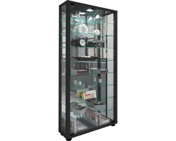 Houten vitrinekast Verzamelvitrine Staande vitrinekast Lumo Maxi spiegel