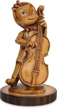 Beeld Pinokkio met bas gitaar 17 x 10 cm - Music Collection | Bartolucci