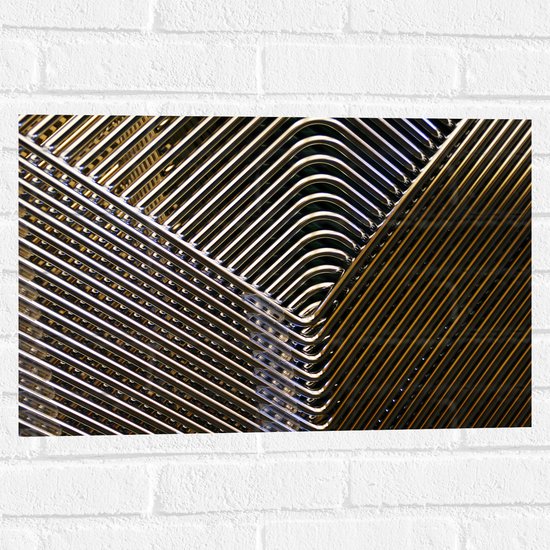 Muursticker - Stapel Gouden Ruitvormige Panelen - 60x40 cm Foto op Muursticker