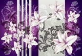 Fotobehang Flower Floral Pattern | DEUR - 211cm x 90cm | 130g/m2 Vlies