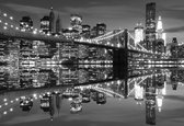 Fotobehang New York City Skyline Brooklyn Bridge | XL - 208cm x 146cm | 130g/m2 Vlies