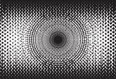 Fotobehang Abstract Black White Dots | DEUR - 211cm x 90cm | 130g/m2 Vlies