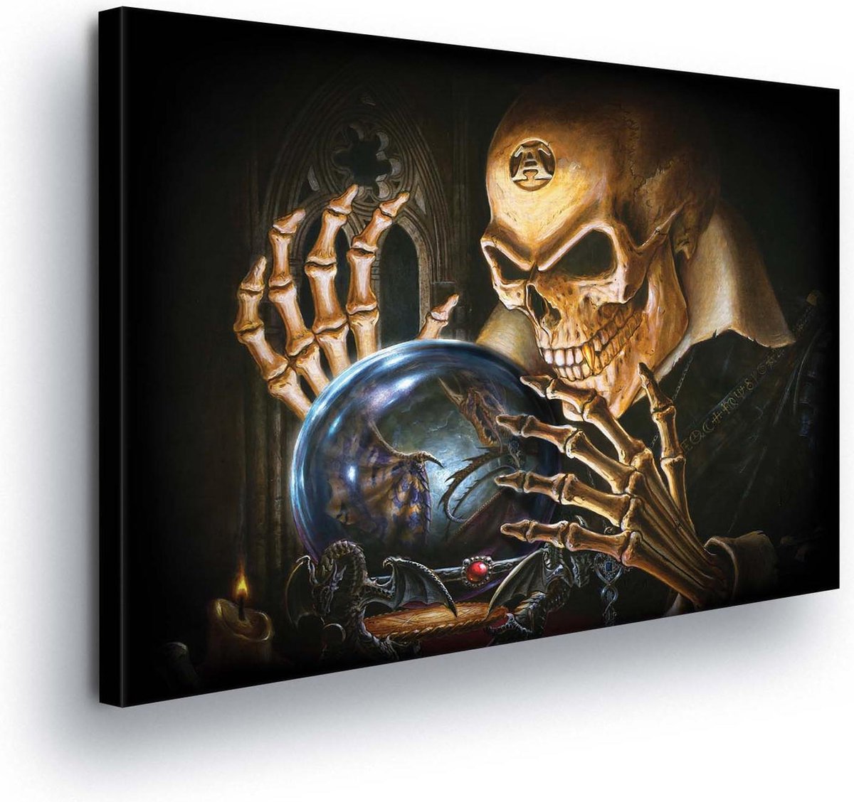 Fortune Teller Skeleton Canvas Print 100cm x 75cm
