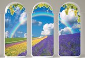 Fotobehang Lavendar Field Nature Arches | XXXL - 416cm x 254cm | 130g/m2 Vlies