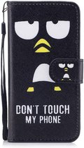 iPhone X portemonnee hoesje don't touch my phone pinguin
