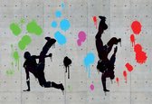 Fotobehang Graffiti Concrete Wall Hip Hop | XL - 208cm x 146cm | 130g/m2 Vlies