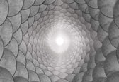 Fotobehang Grey Spiral | XXL - 312cm x 219cm | 130g/m2 Vlies