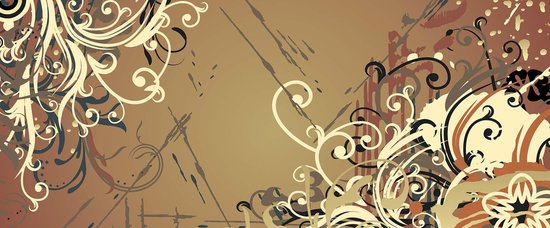 Fotobehang Flowers Abstract Paint | PANORAMIC - 250cm x 104cm | 130g/m2 Vlies