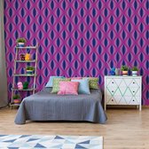Fotobehang Modern Pattern Purple Pink | VEL - 152.5cm x 104cm | 130gr/m2 Vlies