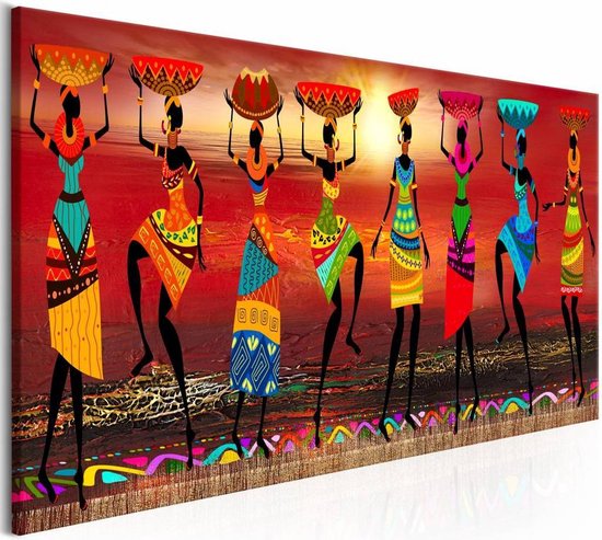 Geschatte wacht Kleuterschool Schilderij - Dansende vrouwen uit Afrika , multi kleur | bol.com