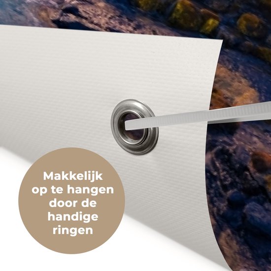 Affiche de jardin - Toile de jardin - Affiches de jardin extérieur - Cascade - Plantes - Mousse - Paysage - Coucher de soleil - Rocher - Posters de jardin cm - Jardin