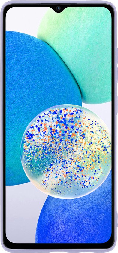 Hoesje - 2 Stuks - Geschikt voor Samsung Galaxy A14 - Sterk & Shockproof - Case Siliconen - Back Cover - Telefoon Hoes - Telefoonhoesjes - Lila