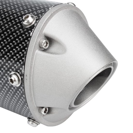 Qiilu Uitlaatpijp voor motor, roestvrij staal, uitlaatpijp, uitlaat, geluiddemper 35 mm-51 mm, 4 kleuren, universeel (zwart