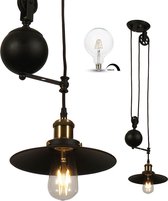 Verstelbare retro hanglamp inclusief grote G125 dimbare LED filament in helder glas - 800 lumen in extra warm wit 2200K